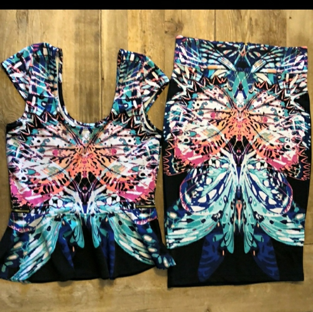 BEBE 2 peice skirt & top